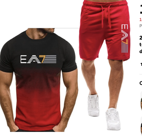 جديد 2024 ملابس رياضية للرجال طقم لياقة بدنية غير رسمي تي شيرت + طقم شورت ملابس رياضية للركض قابلة للتنفس طقم من قطعتين للرجال