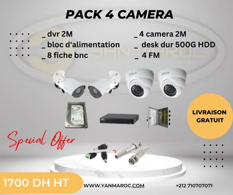 Pack 4 Cameras  de Surveillance 2M