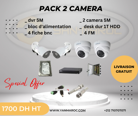 pack 2 caméra de surveillance 5 M