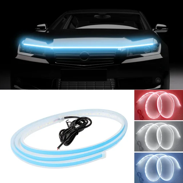 Bande LED Capot Voiture CGEAMDY - 180cm Blanc - Étanche IP67 - 12V Pour Voitures/SUV