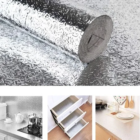 Papier Peint Adhésif Pour Cuisine - Argent