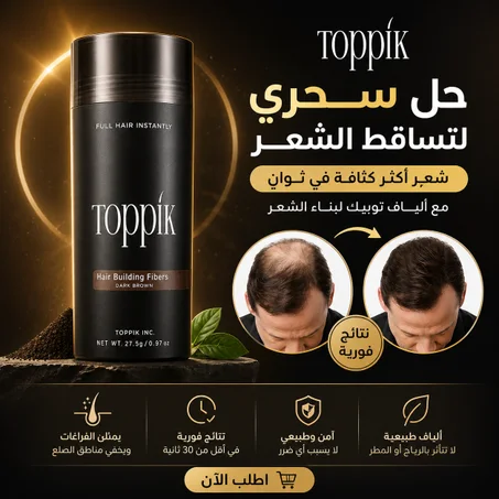 ألياف توبيك لتكثيف الشعر