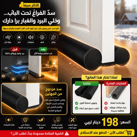 مانع تسرب الهواء والغبار أسفل الباب