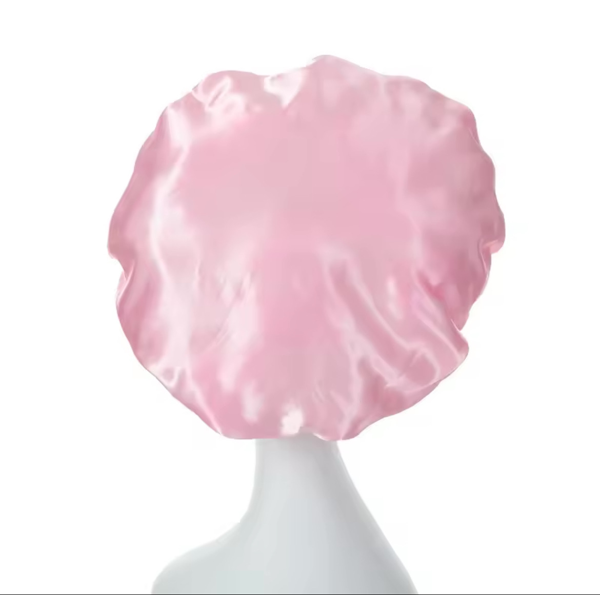 Bonnet en satin rose claire