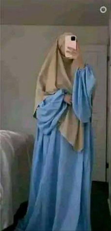 عبايا بلو سيال مع خمار باج