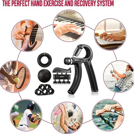 مقبض 5 في 1 من النوع R لتمارين قوة الإصبع، معدات محمولة، أداة استعادة مرنة
