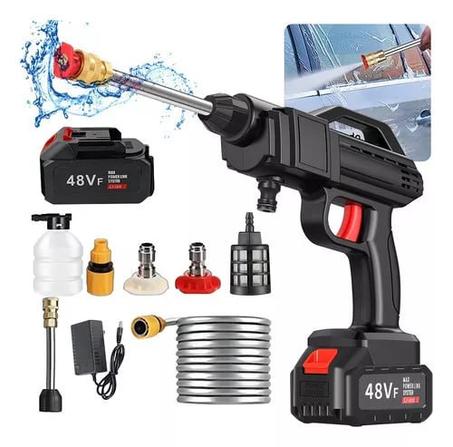 مسدس غسيل السيارات الكهربائي   مزود ببطاريتين 48 فولت