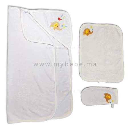 فوطة الاستحمام+فوطة الرأس+كيس