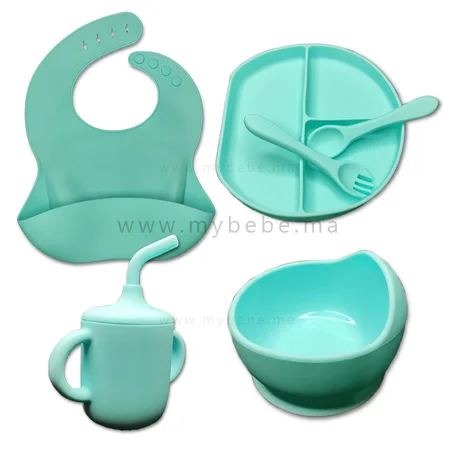 طقم أكل سيليكون 7 قطع