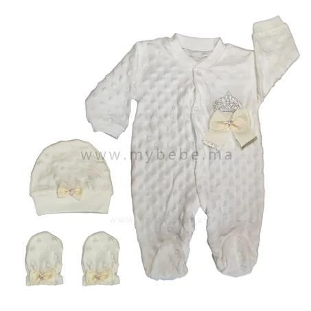 لبسة التاج بيضاء محببة 3 بياس