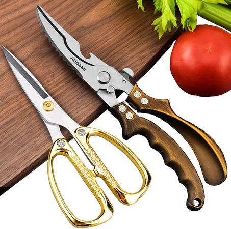 Tijeras de cocina premium, paquete de 2 tijeras resistentes para aves de corral y carne, tijeras de hueso para cocinar