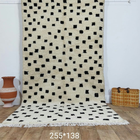 9- ARTISTIC WOOL RUG, Moroccan Colorful Rug, beni mellal  Carpet, handmade rug, Berber Carpet, Colorful Wool Rug, Tapis Berbere -255/138 cm