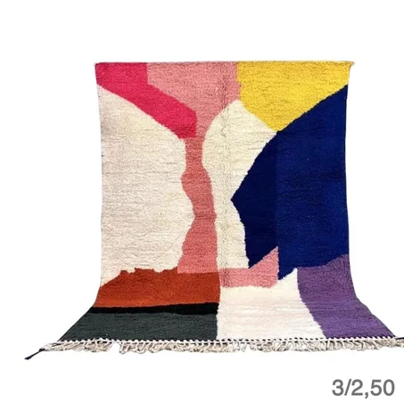 4-  Moroccan rug Hand knotted - Beni mellal atlas rug - all wool berber rug - Custom rug - handmade rug - Genuine lamb wool