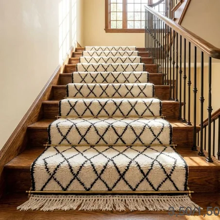 13- New Contemporary Handmade Rug with Modern Moroccan Style, All Natural Undyed Wool. Modern Tulu Carpet with Atlas Design.-247/142 cm