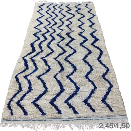 13- New Contemporary Handmade Rug with Modern Moroccan Style, All Natural Undyed Wool. Modern Tulu Carpet with Atlas Design.-247/142 cm (copy)