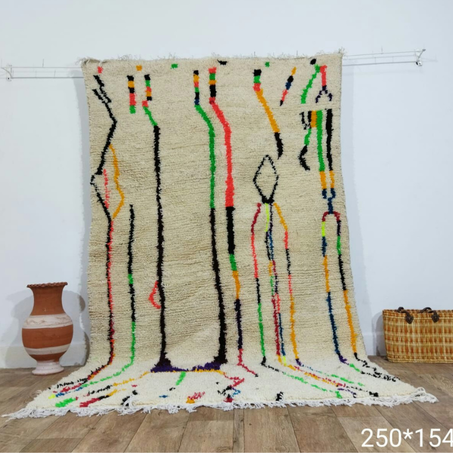 12- Azilal Berber Handwoven white is ornate Hallway Rug, Old Exclusive Geniune Artwork Decor Carpet, Fabulous Atlas Bohemian Modern unique wool Rug- 250/154