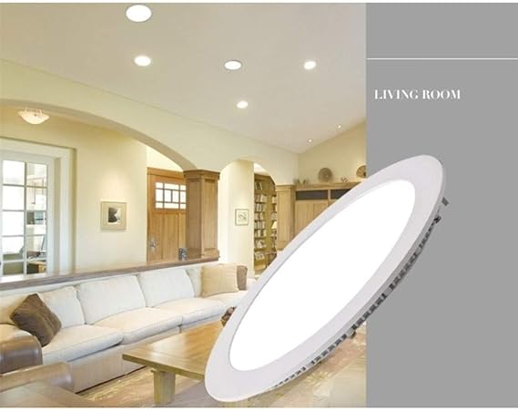 Spot lumineux LED encastrable pour plafond, panneau rond à économie d'énergie, finition blanche,