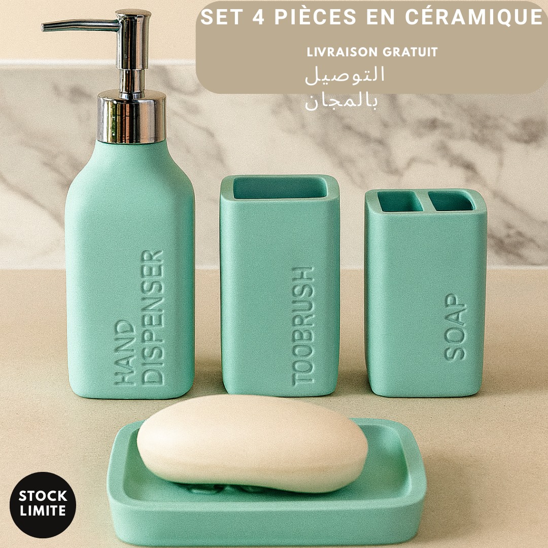 Ensemble salle de bain 4 pièces porcelaine