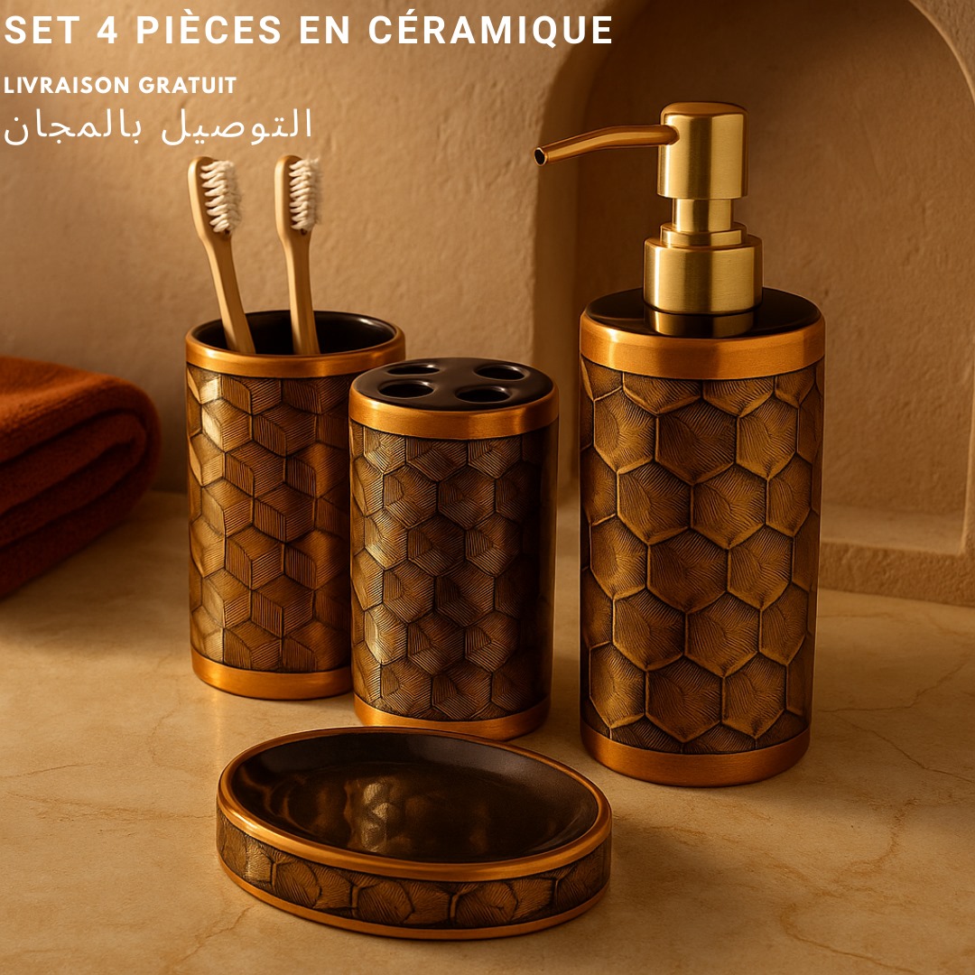 Ensemble salle de bain 4 pièces porcelaine