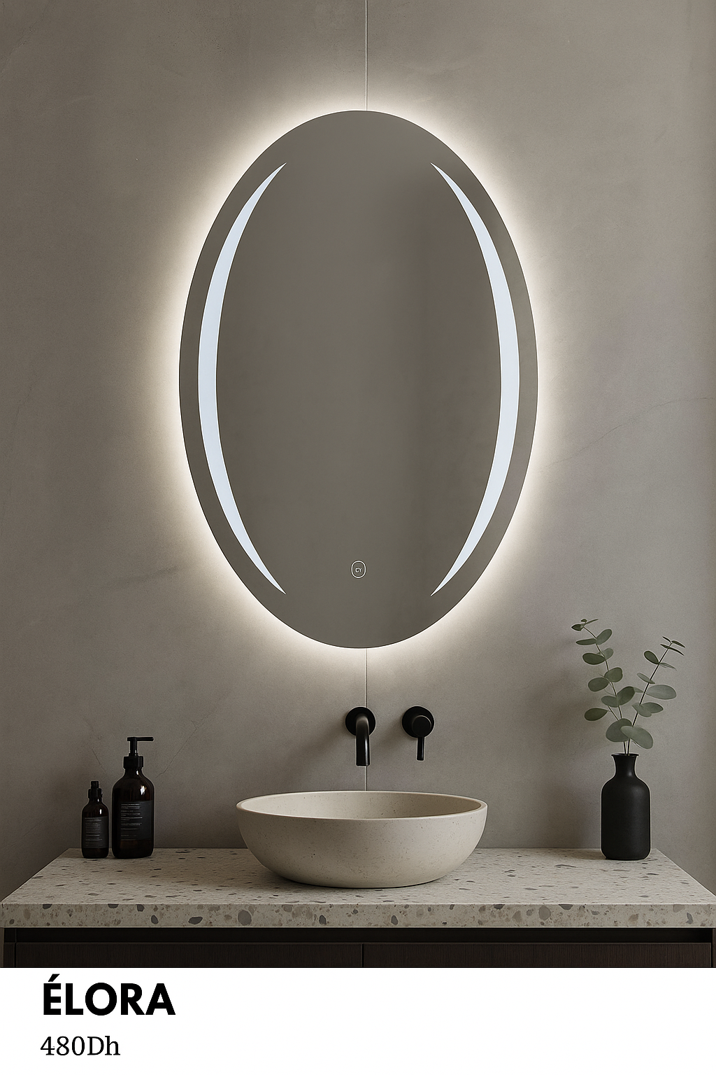 Miroir mural LED Oval - ELORA