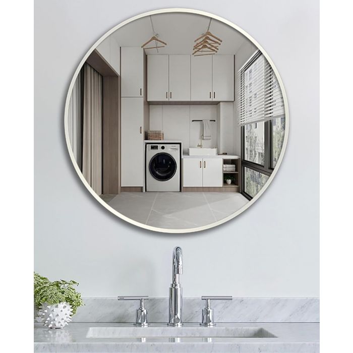 MIROIR A SUSPENDRE ROND BLANC 70CM VES-4696
