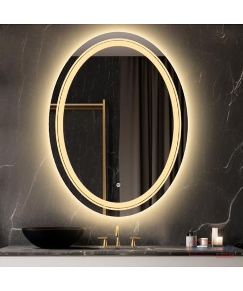 Miroir LED 60*80 cm, Cadre Noir-3000K