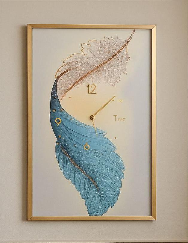 cadre tableau avec horloge 43x63cm