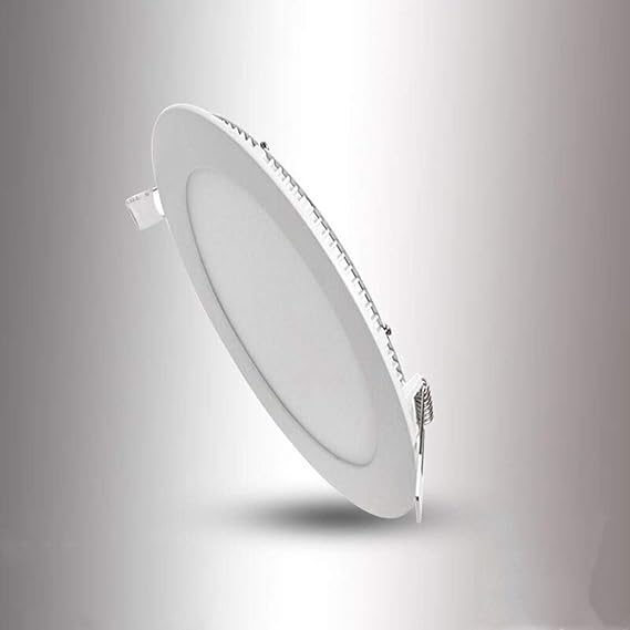 Spot lumineux LED encastrable pour plafond, panneau rond à économie d'énergie, finition blanche,