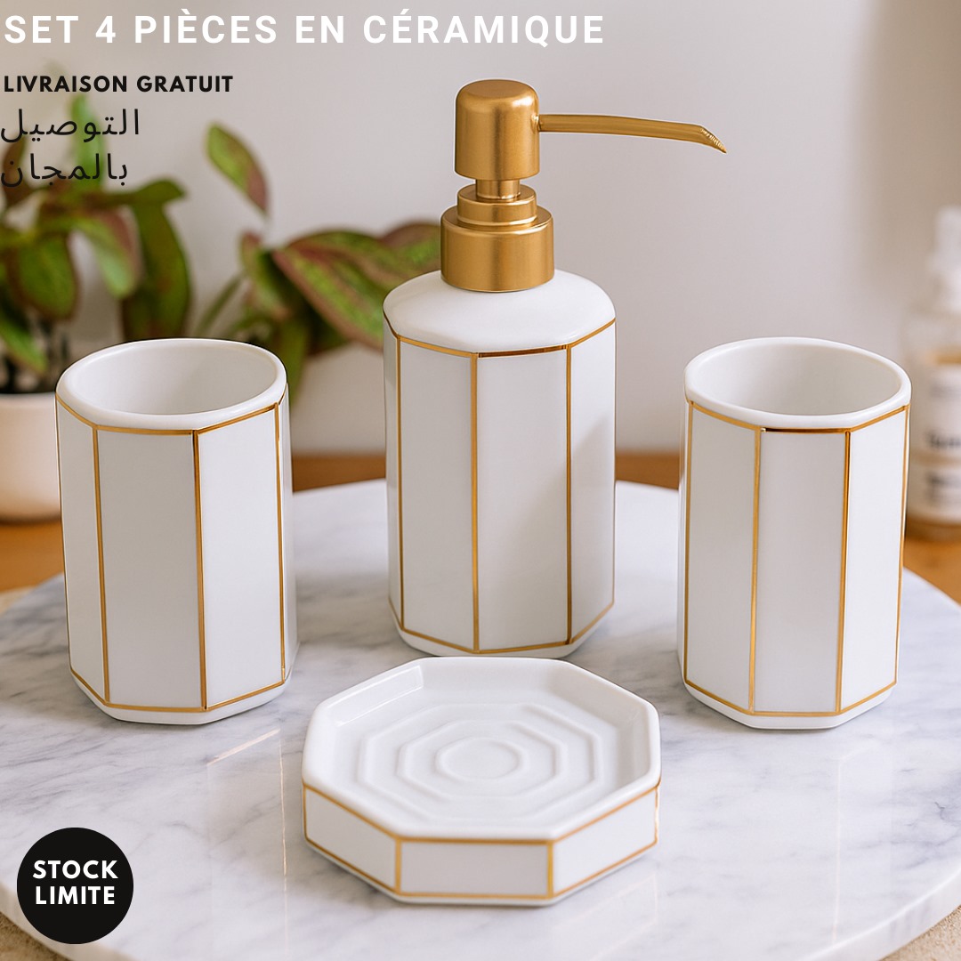 Ensemble salle de bain 4 pièces porcelaine