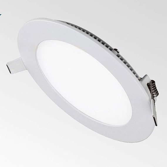 Spot lumineux LED encastrable pour plafond, panneau rond à économie d'énergie, finition blanche,