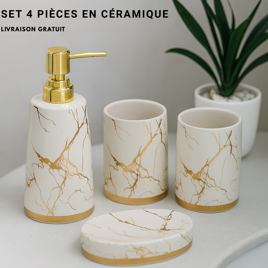 Ensemble salle de bain 4 pièces porcelaine