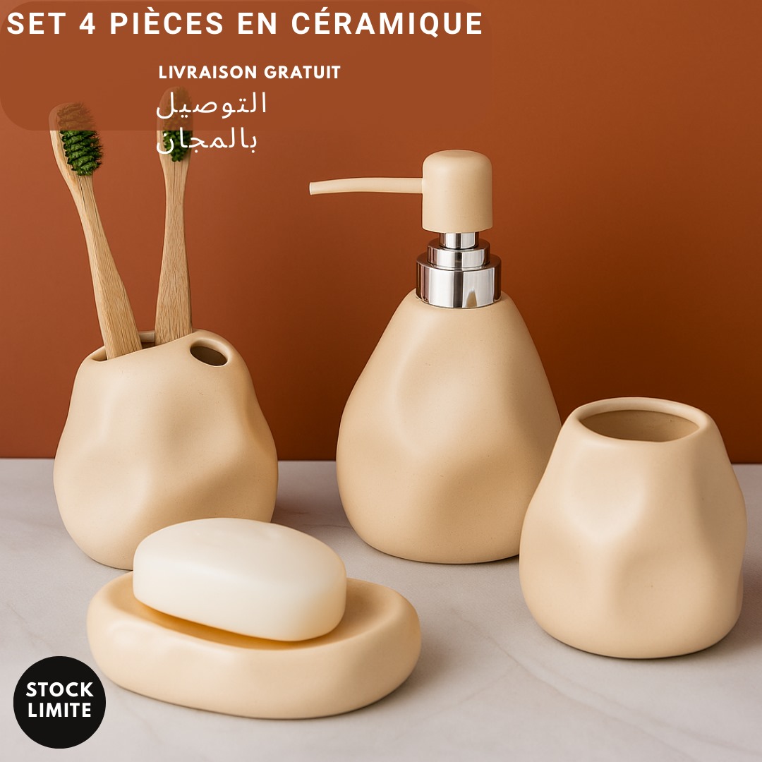 Ensemble salle de bain 4 pièces porcelaine