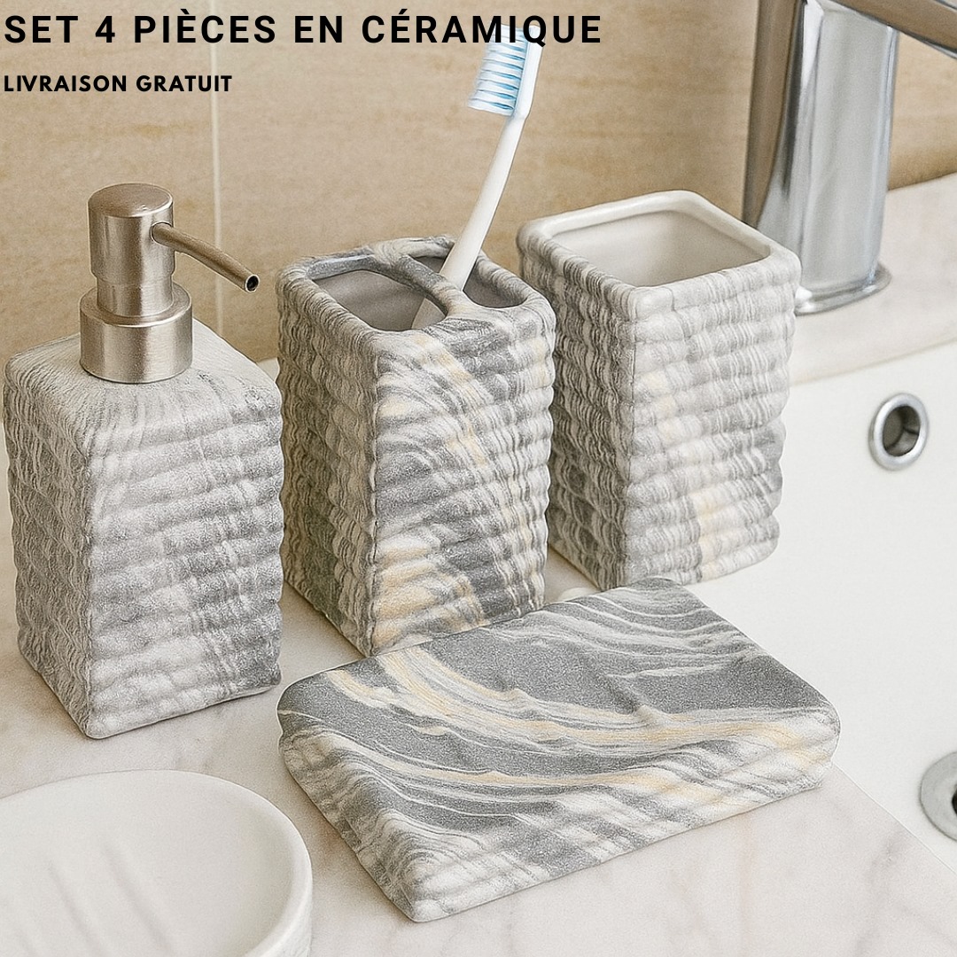 Ensemble salle de bain 4 pièces porcelaine