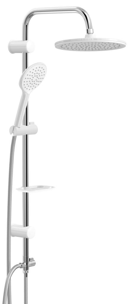 Combine de Douche Ronde Blanche Chromée EZ-1230