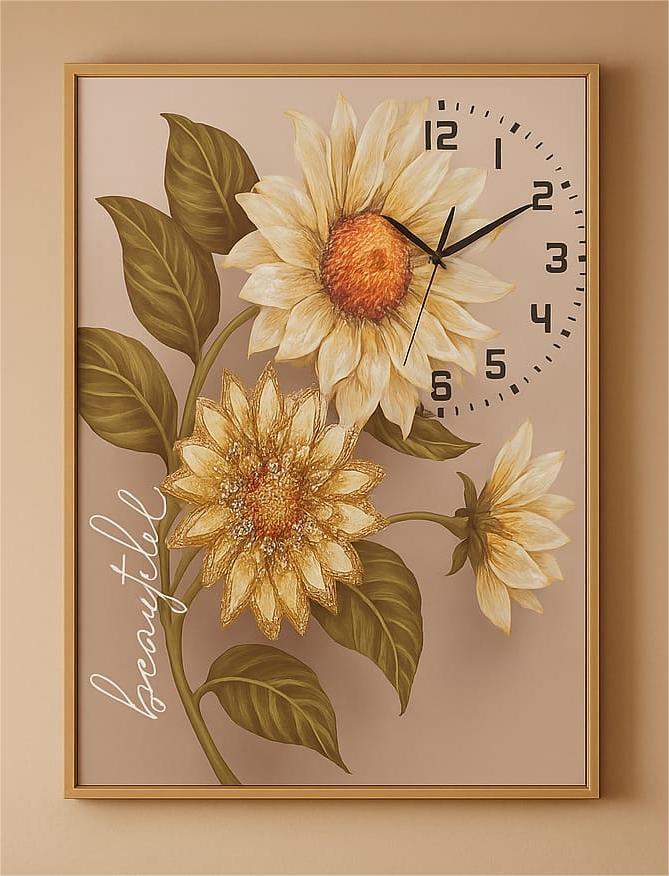 cadre tableau  avec horloge 43x63cm