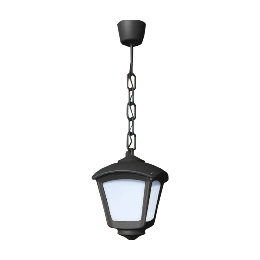 Suspension d'extérieur Sicar /Roby noir, diffuseur transparent, E27