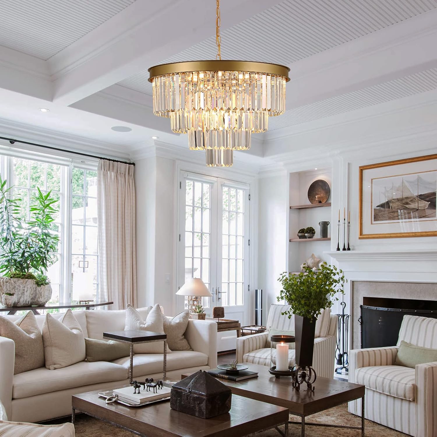 Lustre en cristal moderne doré luxe Infinitum
