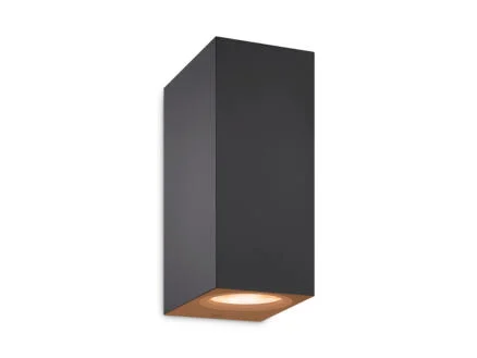 applique mural noir led carée IP 54 double faisceau GU10  en créative  Aluminium étanche pour extérieur et  Intérieur luminaire LED pour balcon