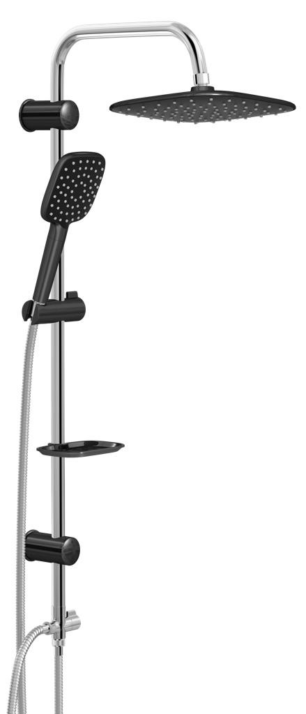 Combine de douche Carrée chrome noir EZ-1200