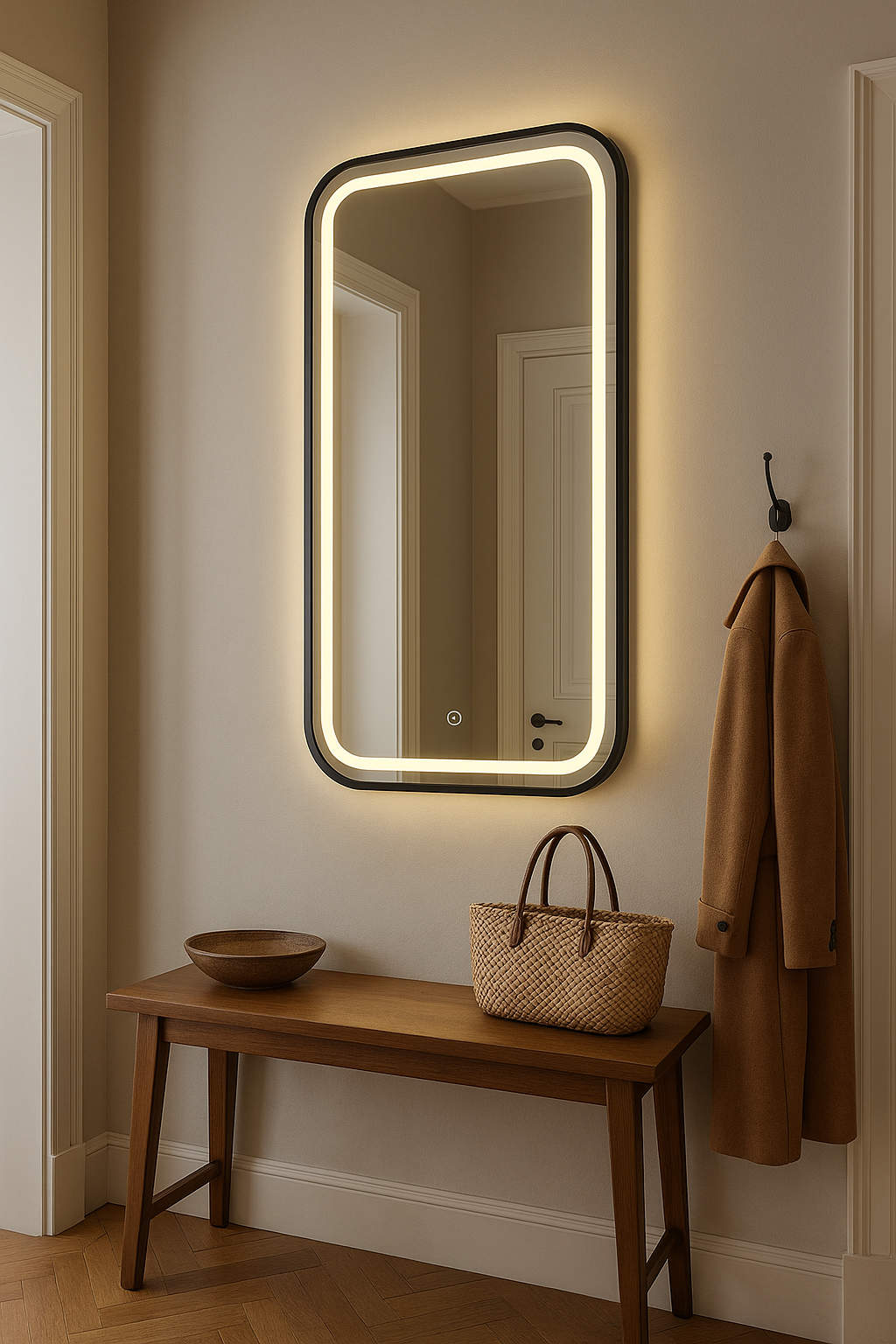 Miroir mural LED 60x80 cm - AUREXA