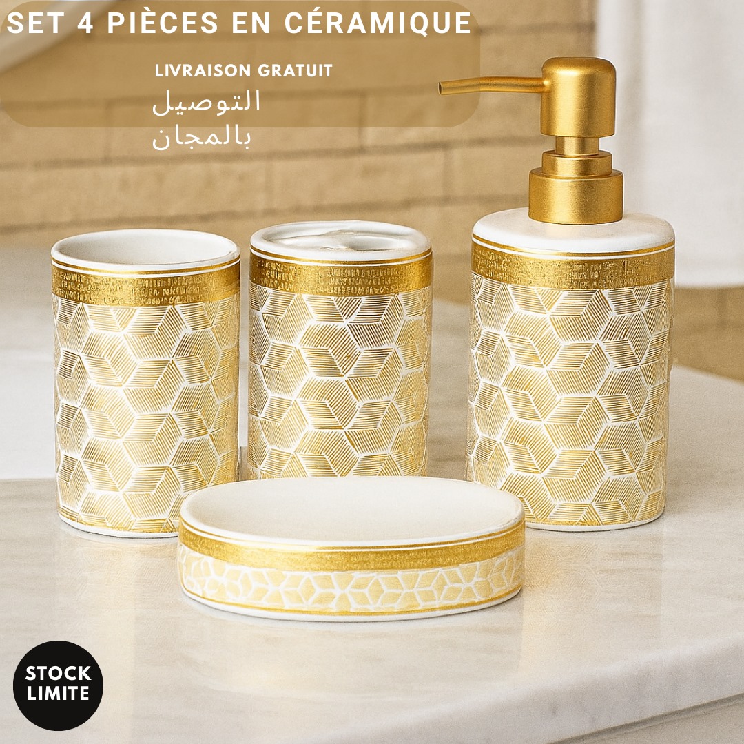 Ensemble salle de bain 4 pièces porcelaine
