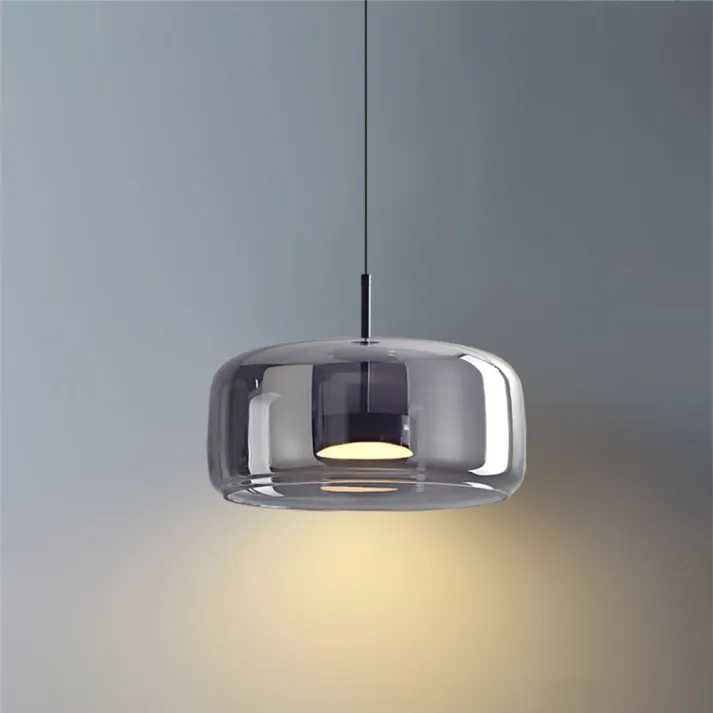 Suspension  Cylindre Moderne   Métal VERRE   Ambre