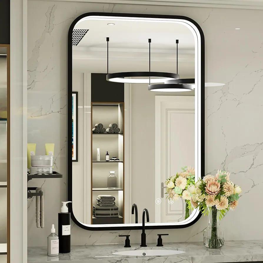Miroir mural LED 60x80 cm - AUREXA