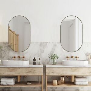 MIROIR A SUSPENDRE OVALE DORÉ 50X100CM VES-4683