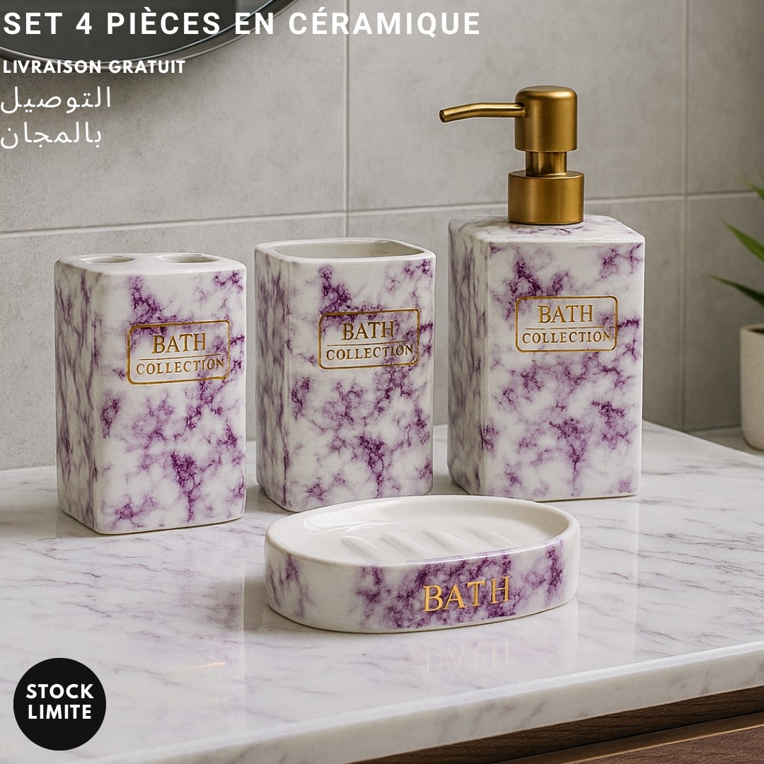 Ensemble salle de bain 4 pièces porcelaine