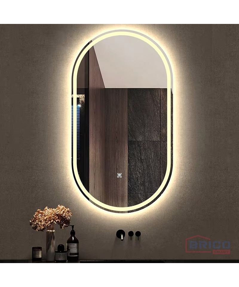 Miroir LED 60*100 cm, Cadre Noir-3000k