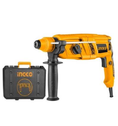 Ingco Rgh9028 Perceuse à goujon 800 W Marteau de démolition professionnel dans un étui avec 3 forets et 2 burins Broche Sds Plus