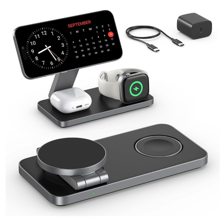 شاحن لاسلكي للأيفون 3 في 1 قابلة للطي