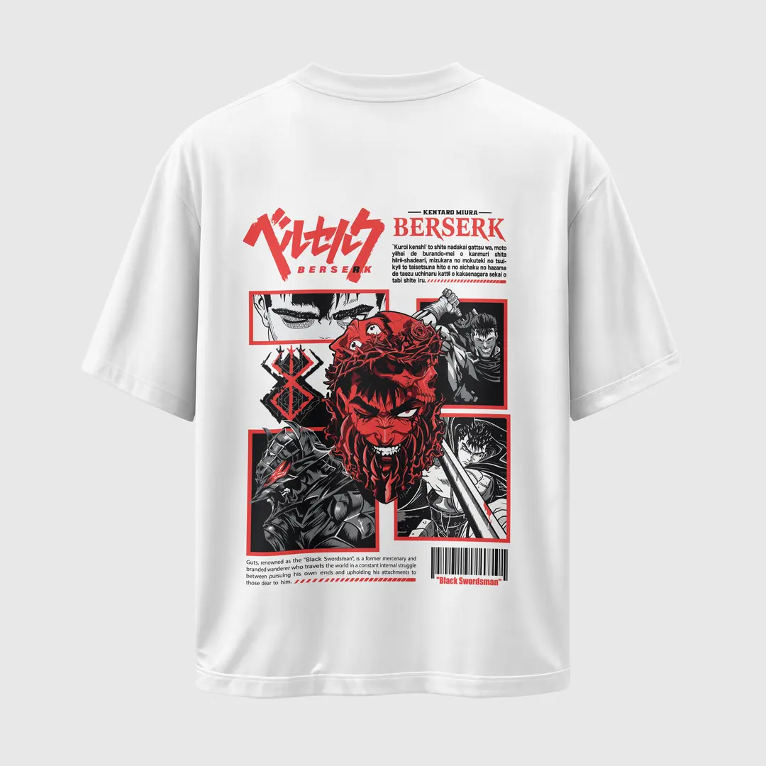 T-shirt Berserk Black Swordsman(Oversized/Simple)