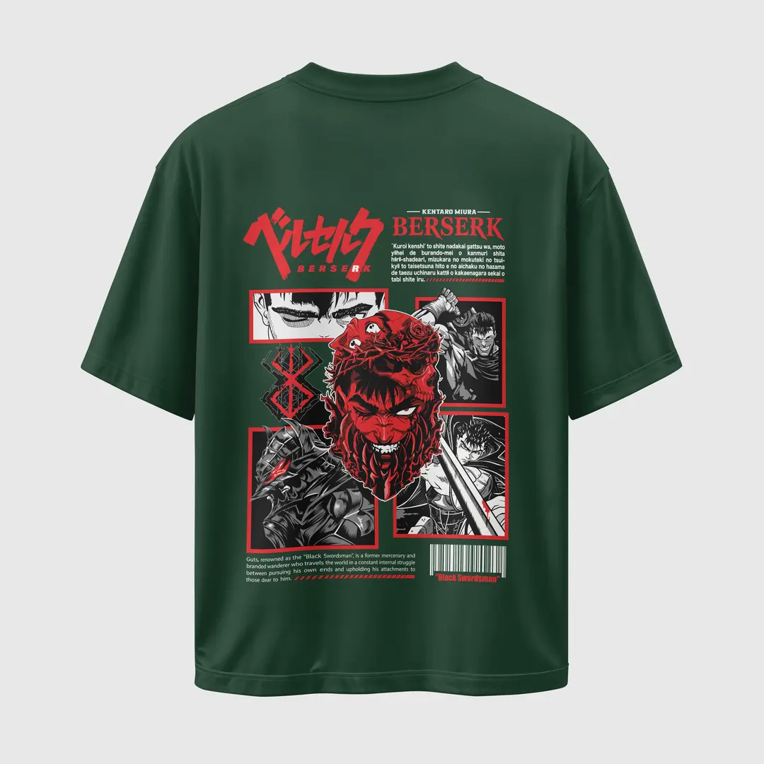 T-shirt Berserk Black Swordsman(Oversized/Simple)